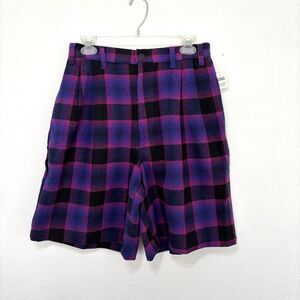 Paris Sports Club Womens High Waist Shorts 90s Grunge Plaid Indie Vtg Y2K  USA
